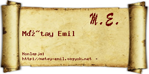 Mátay Emil névjegykártya